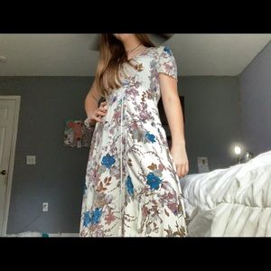 Long button up floral dress